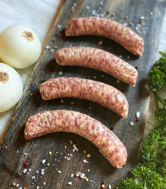 Lamb Bratwurst – 8 Links, Packed in Two 14 oz Packs