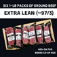6-Pack (extra LEAN) & Save!  Add Six 1-lb Packs of 97/3 extra LEAN Ground Beef to Bravo Co-Op Box