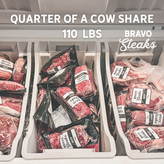 QUARTER of a COW SHARE - 110 lbs of dry aged beef!